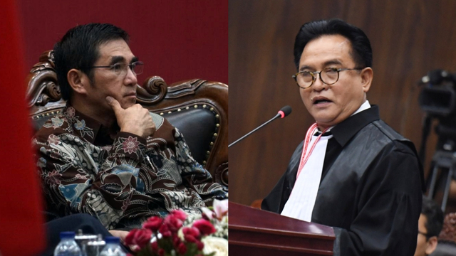 Yusril Ihza Mahendra dan Hamdan Zoelva. Foto: Iqbal Firdaus/kumparan