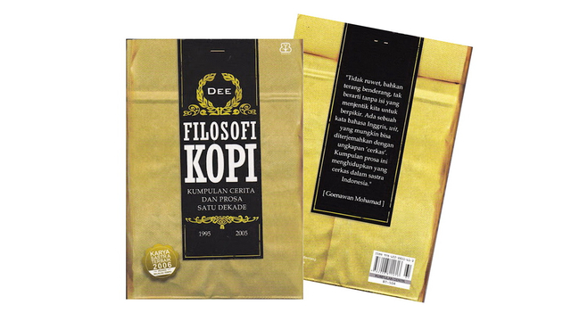 Cover buku Filosofi KOPI, Kumpulan Cerita dan Prosa Satu Dekade, karya Dee Lestari. (foto: