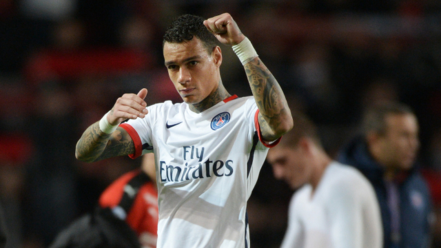 Eks pemain Paris Saint-Germain (PSG) Gregory van der Wiel. Foto: JEAN-SEBASTIEN EVRARD / AFP