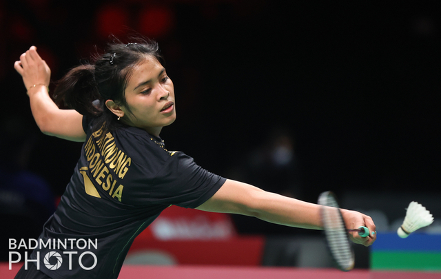 Tunggal putri Indonesia Gregoria Mariska Tunjung pada penyisihan grup A Uber Cup 2020 di Ceres Arena, Aarhus, Denmark. Foto: Yves Lacroix/Badmintonphoto/BWF