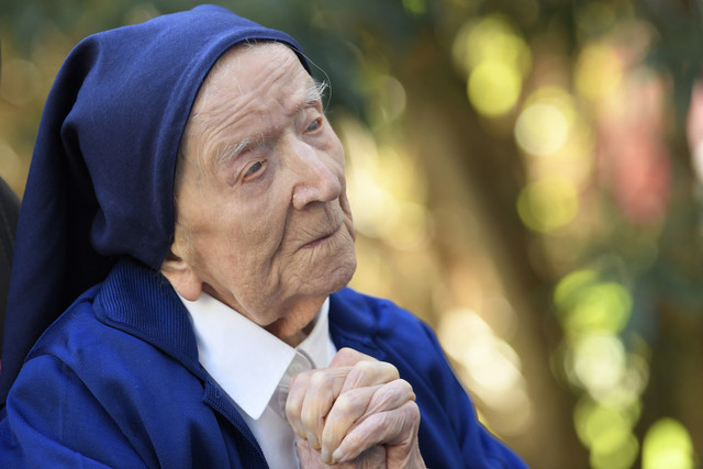 Lucile Randon, manusia tertua di dunia. Foto: Nicolas Tucat/AFP