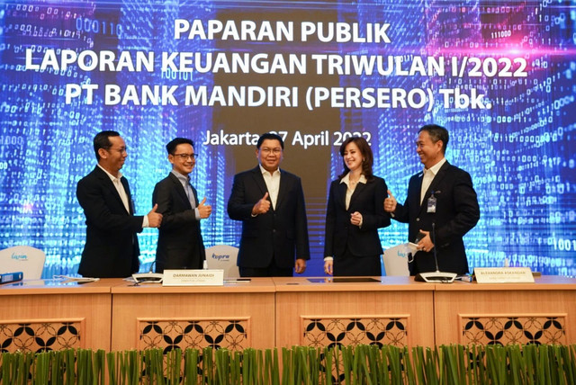 Paparan publik laporan keuangan triwulan I/2022 PT Bank Mandiri (Persero) Tbk. Foto: Bank Mandiri