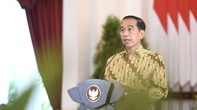 Presiden RI Joko Widodo memberikan 7 Arahan Pembangunan dalam Pembukaan Musrenbangnas 2022 di Istana Negara, Kamis (28/4/2022). Foto: Lukas - Biro Pers Sekretariat Presiden