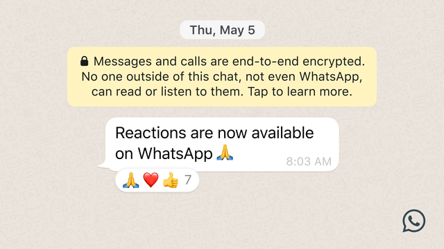 Fitur Reaksi Emoji di WhatsApp. Foto: Dok. WABetaInfo