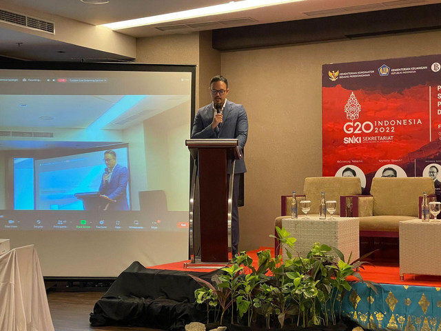 CEO ALAMI Group Dima Djani memberikan sambutan di Side Event Presidensi G20 di Bali, Jumat (13/5/2022). Foto: Dok.  ALAMI