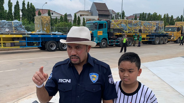Chairman Organizing Committee (OC) Jakarta E-Prix 2022 Ahmad Sahroni di Jakarta International Stadium, Minggu (22/5). Foto: Nugroho GN/kumparan