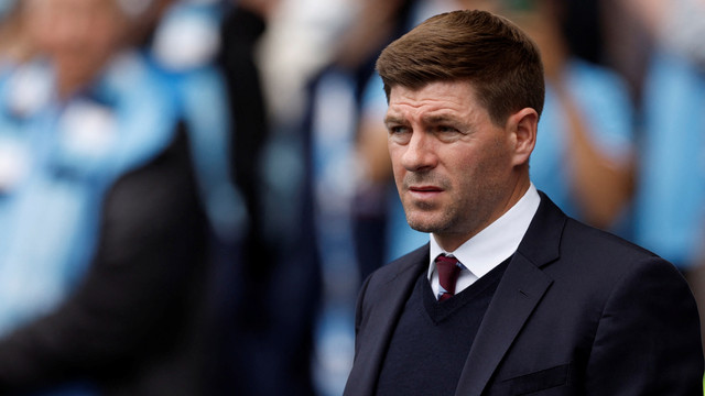 Manajer Aston Villa Steven Gerrard sebelum pertandingan di Stadion Etihad, Manchester, Inggris, Minggu (22/5/2022). Foto: Action Images via Reuters/Jason Cairnduff