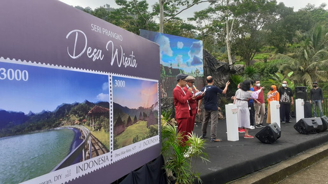 Peluncuran prangko edisi Embung Nglanggeran. Foto: Erfanto/Tugu Jogja
