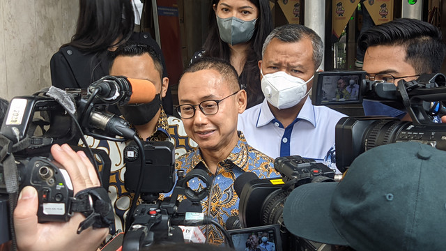 Sekjen PAN Eddy Soeparno usai menjalani pemeriksaan di Polda Metro Jaya, Senin (23/5/2022). Foto: Jonathan Devin/kumparan