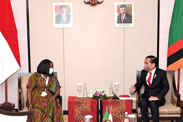 Presiden Joko Widodo menerima kunjungan kehormatan Zambia.  Foto: Kris/Biro Pers Sekretariat Presiden
