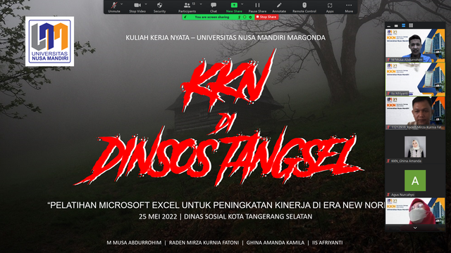 Mahasiswa Universitas Nusa Mandiri Margonda Depok melaksanakan KKN di Dinas Sosial Kota Tangerang Selatan. Rabu, 25 Mei 2022. Foto: M Musa Abdurrohim
