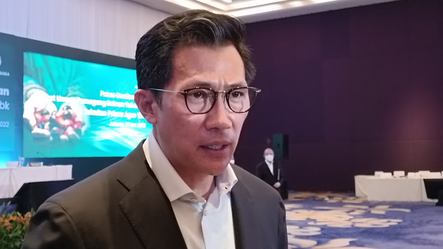 Direktur Utama PT Teladan Prima Agro, Wishnu Wardhana. saat Rapat Umum Pemegang Saham Tahunan (RUPST) PT Teladan Prima Agro Tbk (TLDN) di Hotel Raffles, Jakarta (27/5/2022). Foto: Akbar Maulana/kumparan