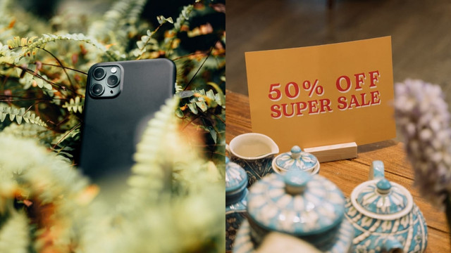 Contoh dari Brand loyalty dan Costumer loyalty. Sumber: Pexels (https://www.pexels.com/id-id/foto/smartphone-hitam-dikelilingi-tanaman-3707744/ dan https://www.pexels.com/id-id/foto/pemasaran-menawarkan-tanda-bisnis-6114607/ )