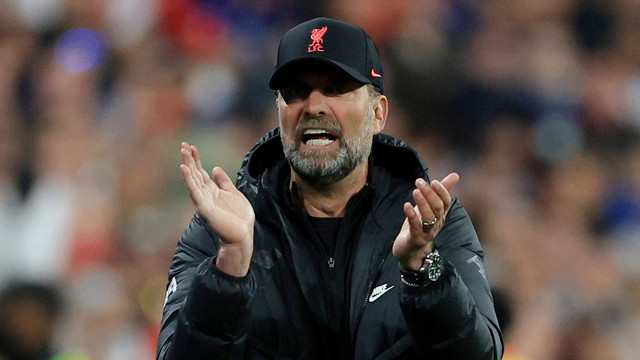 Manajer Liverpool Jurgen Klopp pada final Liga Champion di Stade de France, Saint-Denis dekat Paris, Prancis, Sabtu (28/5/2022). Foto: Lee Smith/REUTERS