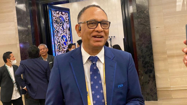 Hasani Abdulgani di Kongres PSSI 2022 di Hotel Trans Luxury, Bandung, Jawa Barat, Senin (30/5/2022). Foto: Soni Insan Bagus/kumparan