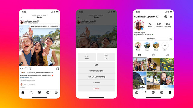 Pin postingan foto dan video reels di Instagram. Foto: Instagram