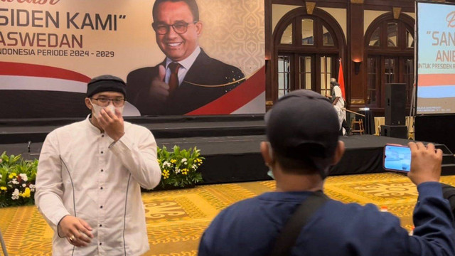 Amsori terlihat ditengah tamu undangan Majelis Sang Presiden Deklarasi Anies Baswedan Capres 2024 di Hotel Bidakara grand Pancoran, Jakarta Selatan, Rabu (8/6). Foto: Haya Syahira/kumparan