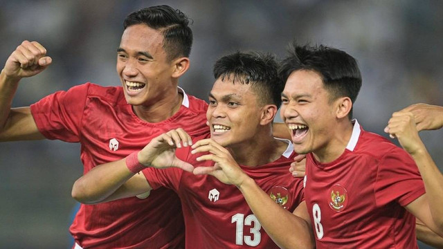 Selebrasi pemain Indonesia saat melawan Kuwait. Foto: Instagram/@pssi
