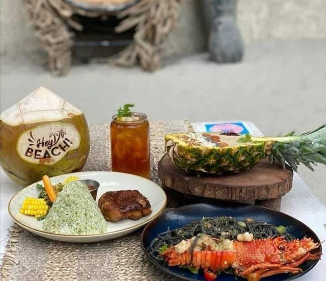 Ilustrasi menu di Hey Beach Alam Sutera Foto: Instagram/ @heybeach.id