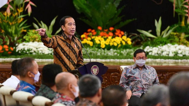 Presiden Jokowi di pembukaan Rapat Koordinasi Nasional Pengawasan Intern Pemerintah Tahun 2022, di Istana Negara, Jakarta, Selasa (14/6/2022). Foto: Muchlis Jr/Biro Pers Sekretariat Presiden