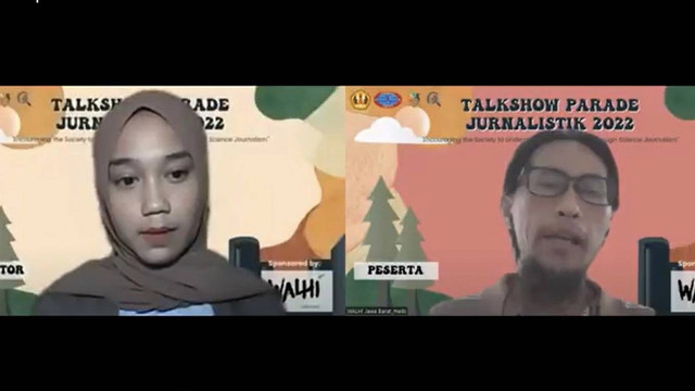 Talkshow Parade Jurnalistik 2022, diisi oleh Direktur Eksekutif WALHI Jawa Barat Selasa (17/05). Sumber: Dokumentasi Pribadi