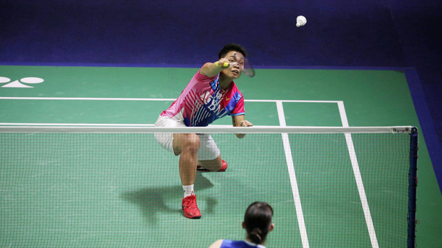 Ganda Putri Indonesia, Apriyani Rahayu/Siti Fadia Silva Ramadhanti melawan ganda putri Jepang, Mayu Matsumoto/Wakana Nagahara di Indonesia Open 2022 di Istora Senayan, Jakarta, Rabu (15/6/2022). Foto: Aditia Noviansyah/kumparan