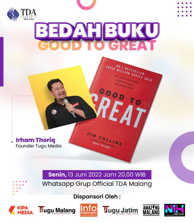 Bedah buku TDA Malang dengan pengumas Irham Thoriq. Founder Tugu Media Group. dok