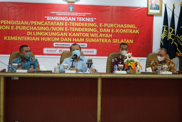 Kakanwil Kemenkumham Sumsel Buka Bimtek E-Kontrak