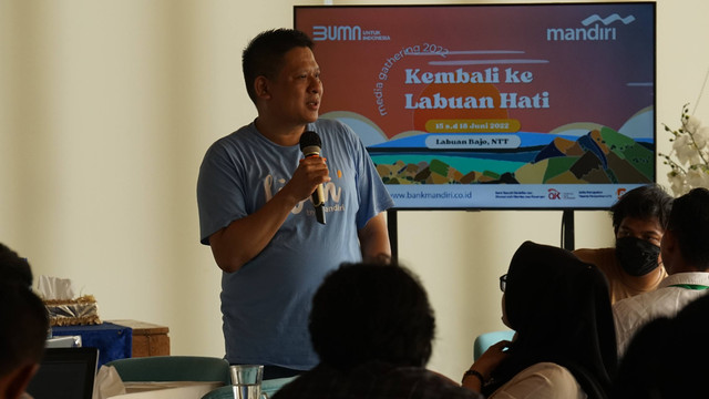 SVP Transaction Banking Retail Sales Bank Mandiri Thomas Wahyudi di Media Gathering Bank Mandiri, Labuan Bajo, Manggarai Barat, NTT, Kamis (16/6/2022). Foto: Dok. Bank Mandiri
