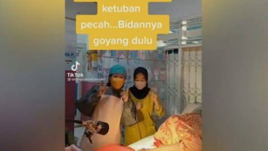 Aksi 3 Bidan di Palu Joget Tiktok Tunggu Pasien Pecah Ketuban Viral di medsos. Foto: Istimewa