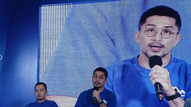 Direktur Utama PT Arkora Hydro Tbk, Aldo Artoko menghadiri public expose. Foto: Ghinaa R/kumparan