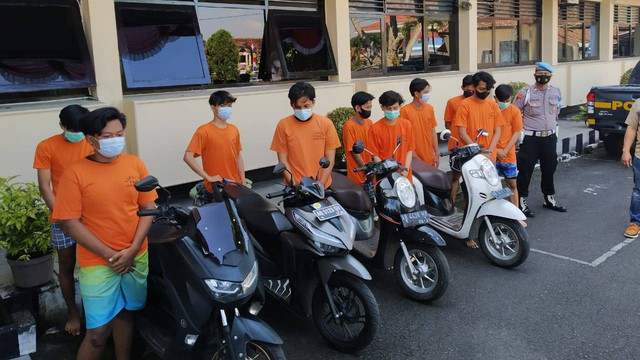 GeNg di Sleman yang diamankan polisi usai bacok 4 pelajar di Yogyakarta. Foto: istimewa