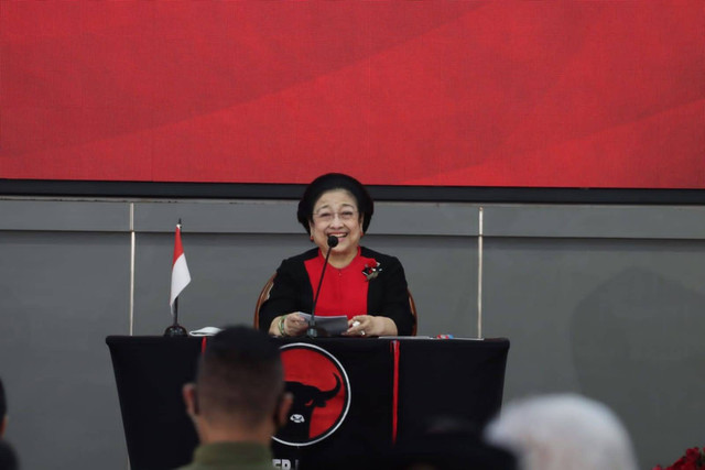 Ketua Umum PDIP Megawati Soekarnoputri di Rakernas PDIP.
 Foto: PDIP