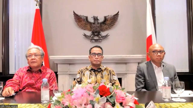 Konferensi pers Kunjungan Kerja Menteri Perhubungan Budi Karya Sumadi ke Jepang, Rabu (22/6/2022). Foto: Dok. Istimewa
