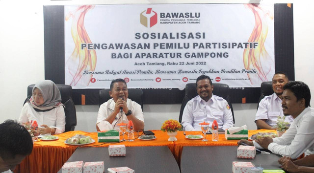 Sosialisasi pengawasan pemilu kepada aparat desa di Aceh Tamiang. Foto: dok. Panwaslih Aceh Tamiang