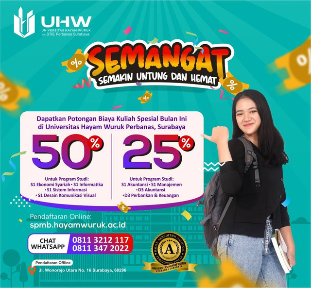 Asyik! Universitas Hayam Wuruk Perbanas Diskon Biaya Kuliah Sampai 50 Persen