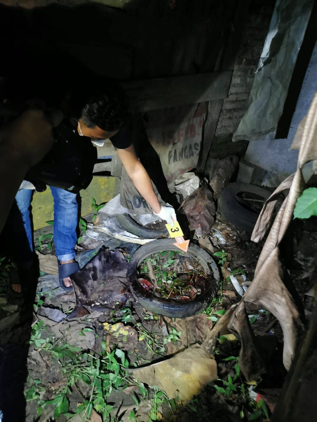 Lokasi pembunuhan SP (27) wanita penjual angkringan di Kabupaten Kebumen Jawa Tengah. Foto: Polres Kebumen