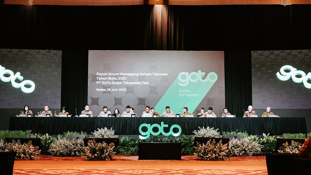 PT GoTo Gojek Tokopedia Tbk (GOTO) menyelenggarakan Rapat Umum Pemegang Saham (RUPS) di Ritz Carlton, Jakarta pada Selasa (28/6/2022). Foto: Dok. GoTo