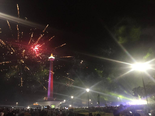 Malam Tahun Baru 2018 di Monas Foto: dok. pribadi