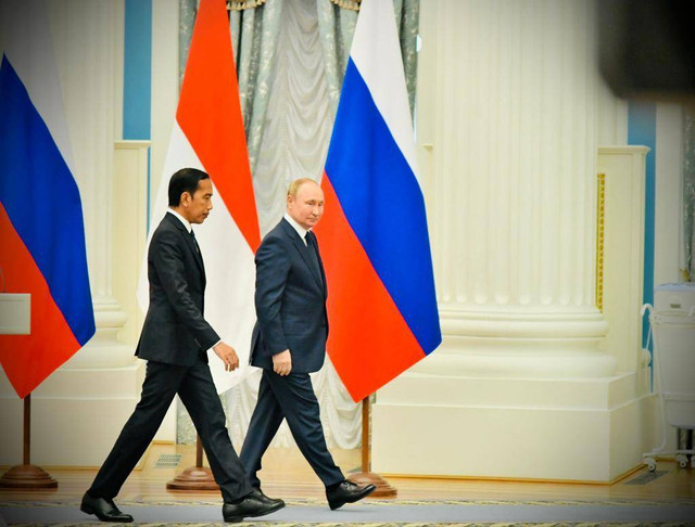 Presiden Jokowi saat bertemu Presiden Vladimir Putin di Istana Kremlin, Moskow, Rusia, Kamis (30/6/2022). Foto: Laily Rachev/Biro Pers Sekretariat Presiden