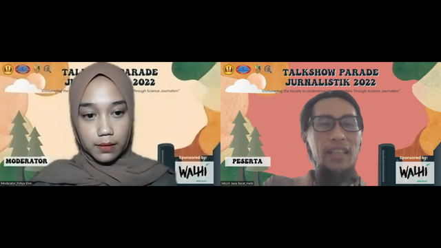 Talkshow Parade Jurnalistik 2022 yang mengundang perwakilan WALHI Jabar, Selasa (17/05). Sumber: Dokumentasi pribadi