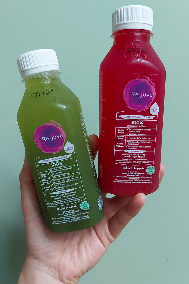 Re.juve luncurkan dua varian baru dengan bahan utama kiwi hijau. Foto: Azalia Amadea/kumparan