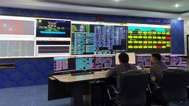Ruang kontrol sistem kelistrikan yang ada di PLN UIW Suluttenggo.