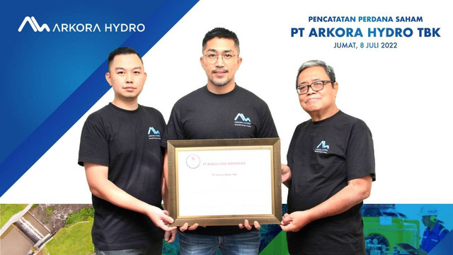 PT Arkora Hydro Tbk (ARKO) resmi melantai di Bursa Efek Indonesia (BEI). Foto: Dok. Arkora Hydro
