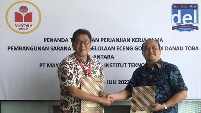 Kemenko Marves Dukung Kerjasama PT Mayora Indah Tbk (MYOR) dan IT Del untuk Pemanfaatan Eceng Gondok di DPSP Danau Toba. Foto: MYOR