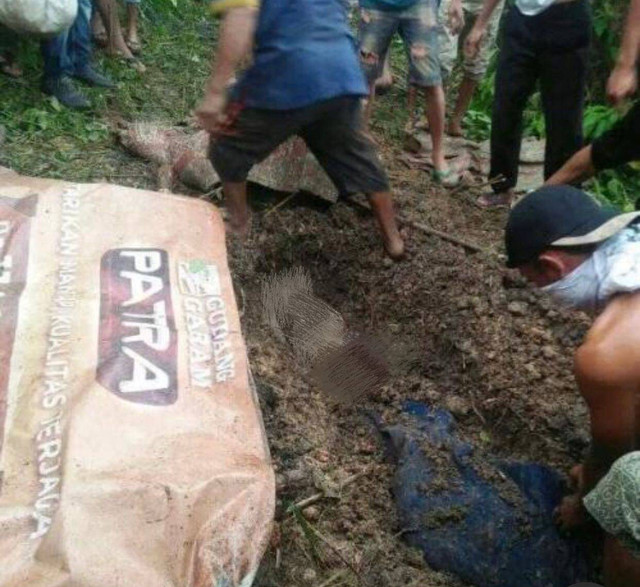 Korban yang ditemukan tewas terkubur di kebun karet. (ist)
