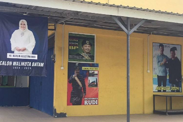 Spanduk Rudi-Marlin yang berada di kawasan Tiban, Batam. (Foto: ist)