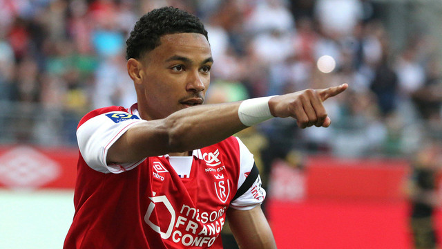 Pemain depan Reims Hugo Ekitike. Foto: Francois Nascimbeni/AFP