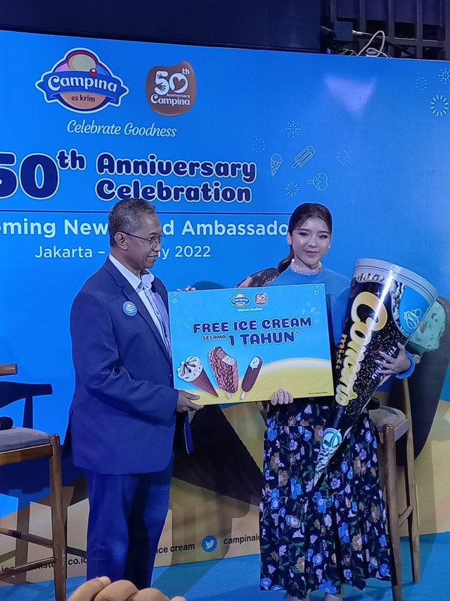 Acara Perayaan Ulang Tahun Campina ke 50 Tahun dan Pengumuman Tiara Andini sebagai Brand Ambassador di Brotherhood Gunawarman, Jakarta Selatan (19/7/2022). Foto: Monika Febriana/kumparan