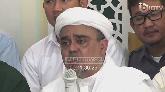 Konfrensi pers Habib Rizieq bersama pengurus FPI dan Tim Advokasi. Foto: Youtube/Islamic Brotherhood Television IBTV